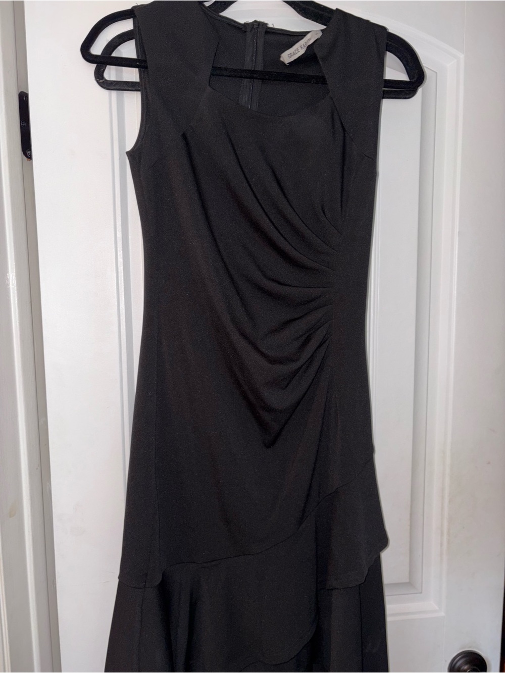Wore once Grace Karin Black Sleeveless Ruched Layered Midi Dress size small